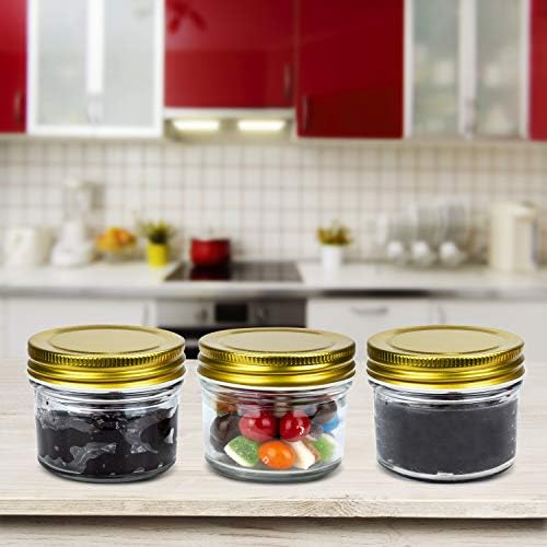Encheng 4 oz Clear Glass Jars with Golden Lids 40 Pack 1
