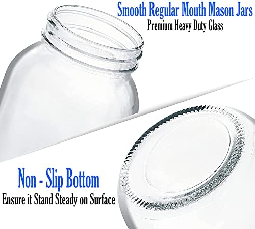 MEM WORLDSHOP 8 oz Regular Mouth Mason Jars 6 Pack