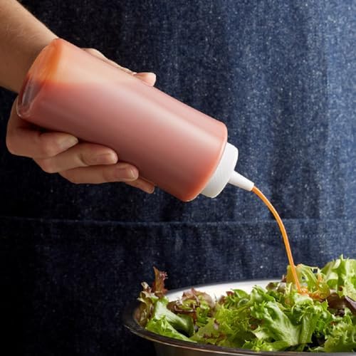 TrueCraftware 12 oz Clear Squeeze Condiment Bottles Set of 12 1