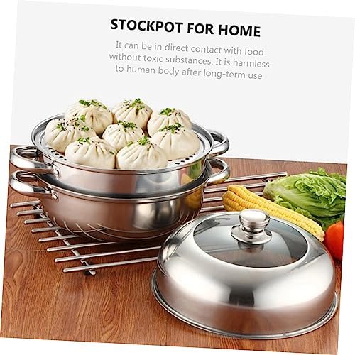 IMIKEYA 28cm Stainless Steel Steaming Pot with High Lid 1