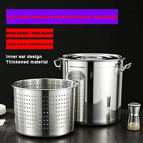 AIZYR 35x35cm Stainless Steel Stockpot with Strainer Basket