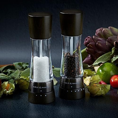 Cole Mason Derwent Black Wood Salt Pepper Mills Gift Set