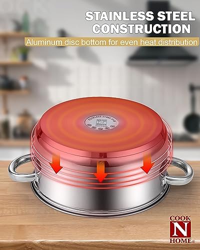 Cook N Home 8 Quart Stockpot with Tempered Glass Lid 1