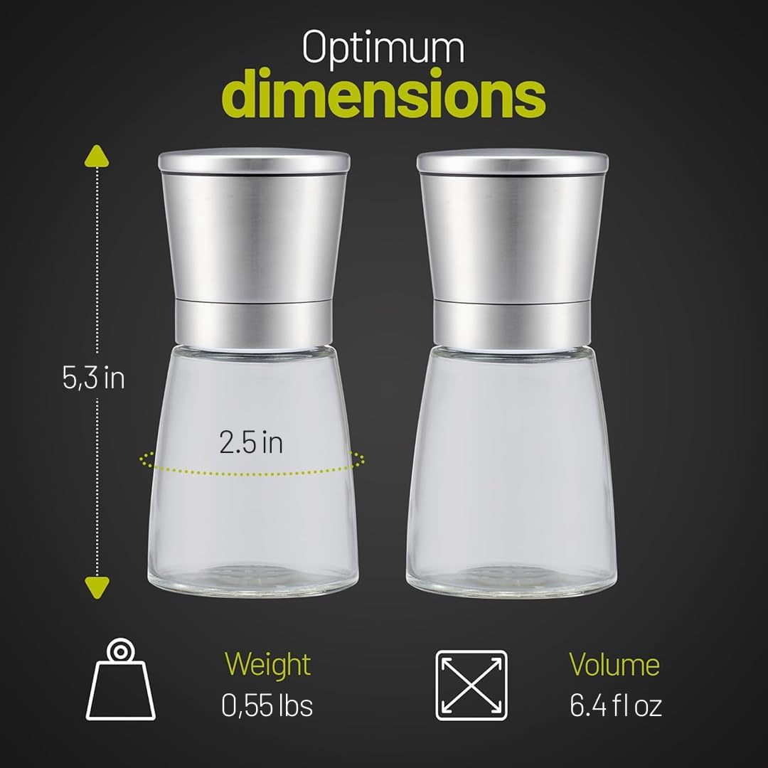 ZOLMER Premium Salt and Pepper Grinder Set