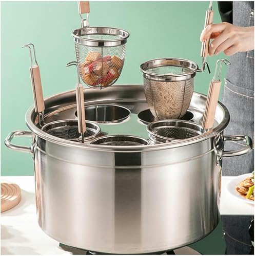 DAOUXIAOSP 45cm 4 Holes Pasta Pot with Strainer Basket 1