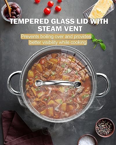 Cook N Home 8 Quart Stockpot with Tempered Glass Lid 1