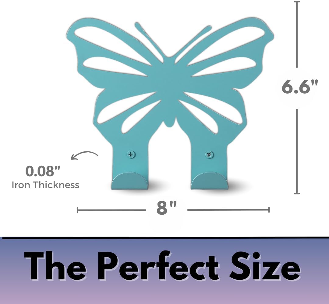 Light Blue Butterfly Wall Hook for Kids