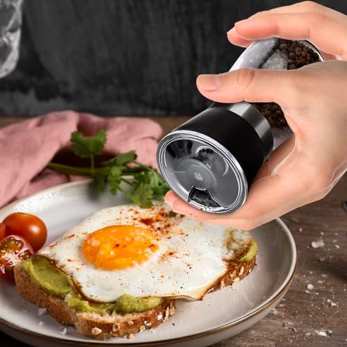 Pepper Mill Salt Mill Set of 2 with Adjustable Coarseness