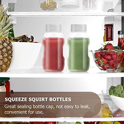 DOITOOL 4pcs Clear Plastic Squeeze Bottle with Cap Lids