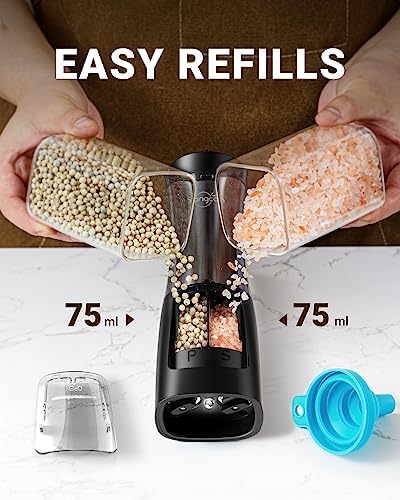 Sangcon 2 in 1 Electric Salt Pepper Grinder Set Shakers 1
