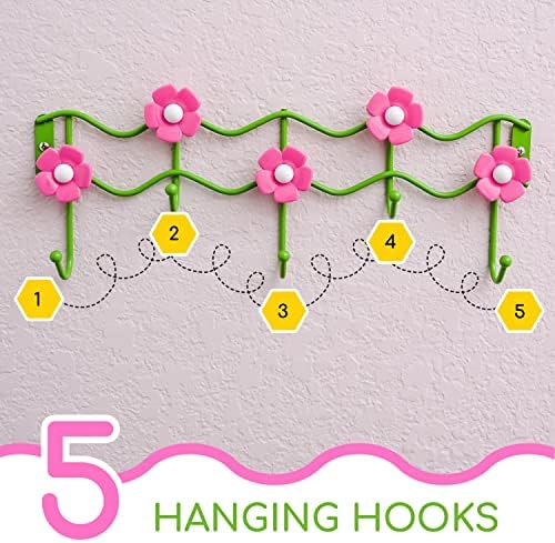 Galashield Flower Design Hook Rack for Kids Room