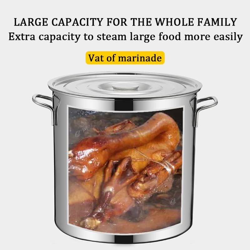 AIZYR Heavy Duty Stock Pot with Steamer Basket - 27Qt 45Qt 63Qt 1