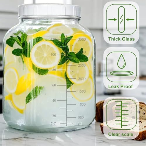 Galssmagic 1 Gallon Glass Jar with Lids 2 Pack 1