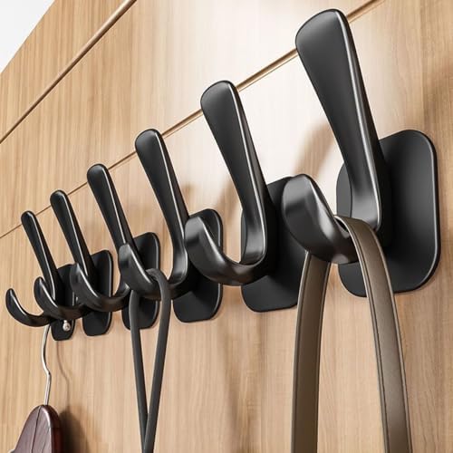 Nepartak Matte Black Aluminum Alloy Coat Hooks