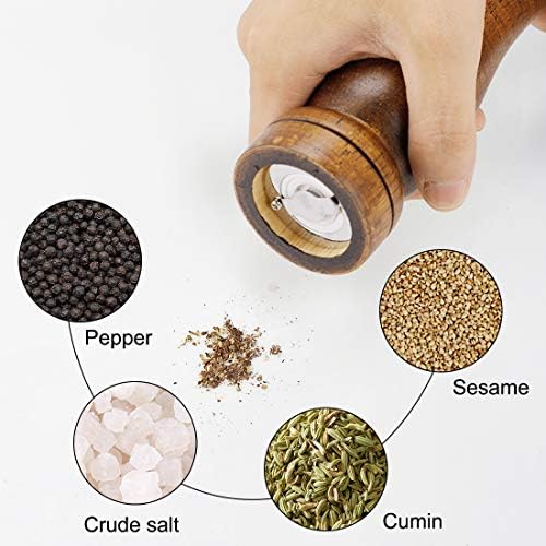 Uxcell Wooden Pepper Mill and Salt Shaker Set 1