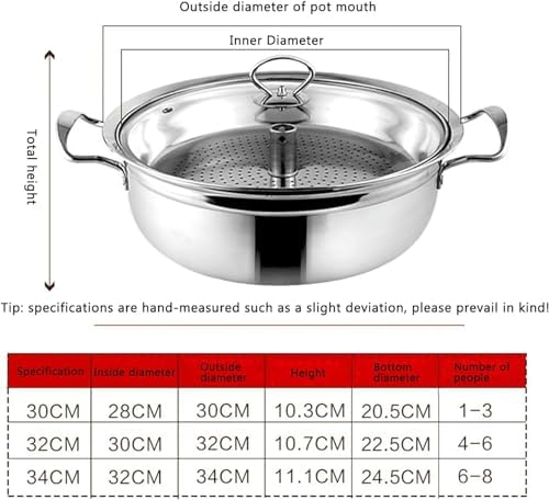 LGEOELIAS Stainless Steel Seafood Steamer Pot 30-34cm with Basket and Lid