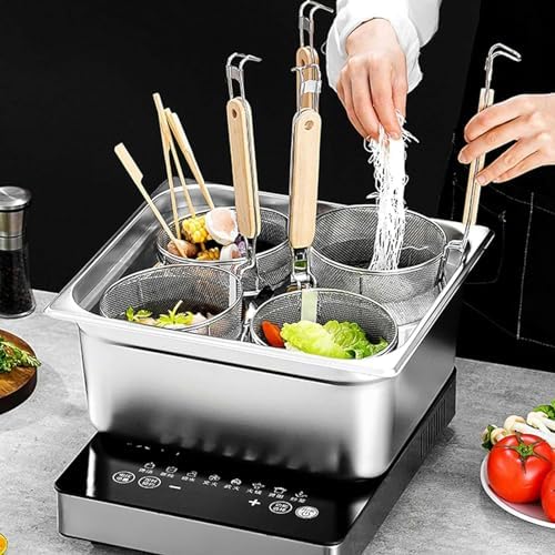 BINGWANG 6-Hole Pasta Cooker Insert Set for Home Kitchen Restaurant