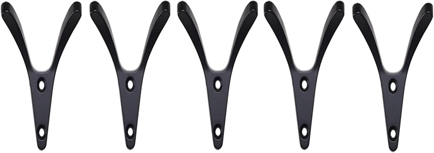 HCANte Wall Mounted Coat Racks 5 Pack Heavy Duty Metal Hooks