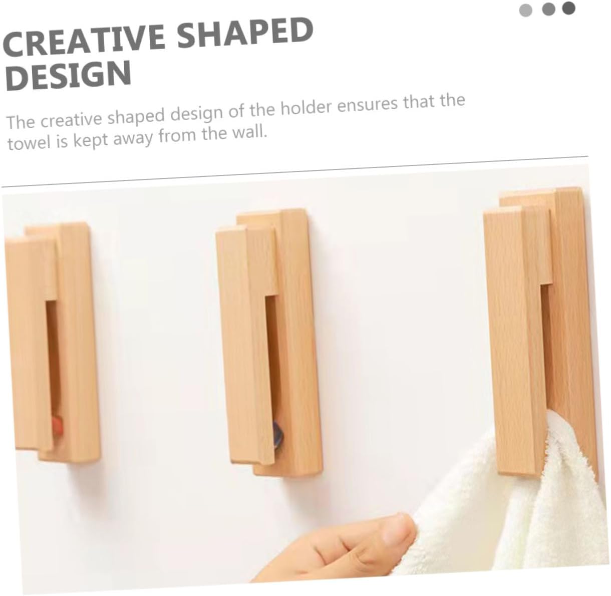 Alipis 2pcs Solid Wood Towel Hooks for Wall Mount