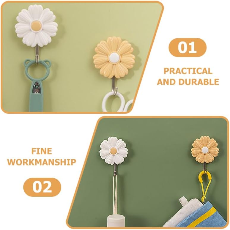 Cabilock 4pcs Adhesive Wall Hooks for Home Decor 1