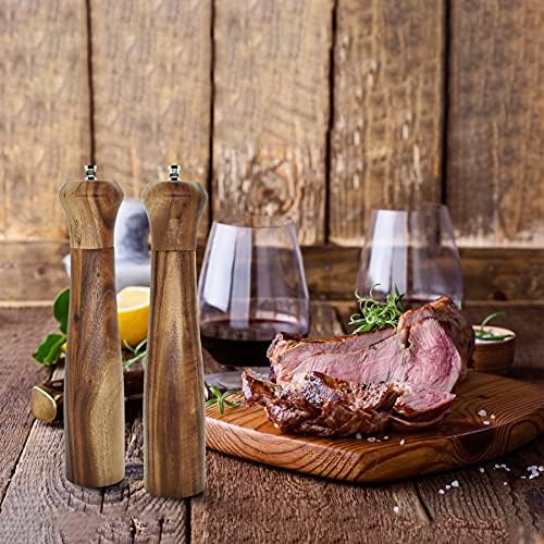 Zewellcuis Wood Salt Pepper Mill Set 2PCS
