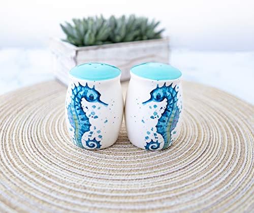 Rengra Ceramic Seahorse Salt Pepper Shakers Set