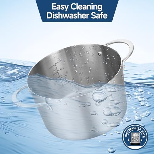 LOLYKITCH 3 Qt Tri-Ply Stock Pot with Lid and Steamer 1
