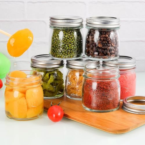 Tynatune 8 Oz Mason Jars 12 Pack with Lids and Bands