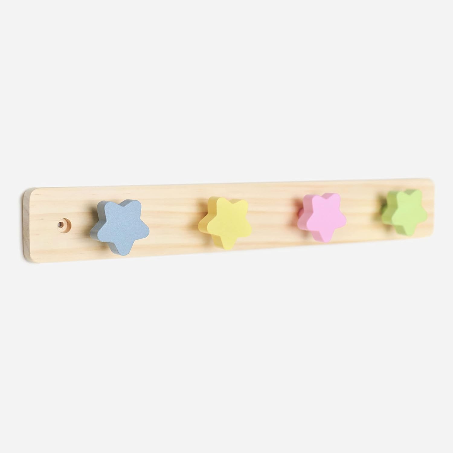WonderBee Kids Coat Rack Wall Mount with 4 Star Pegs