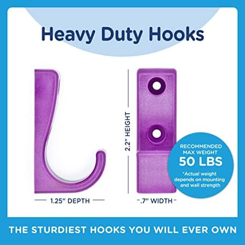 Toughook Heavy Duty J Hooks 7-Pack for Coats and Backpacks