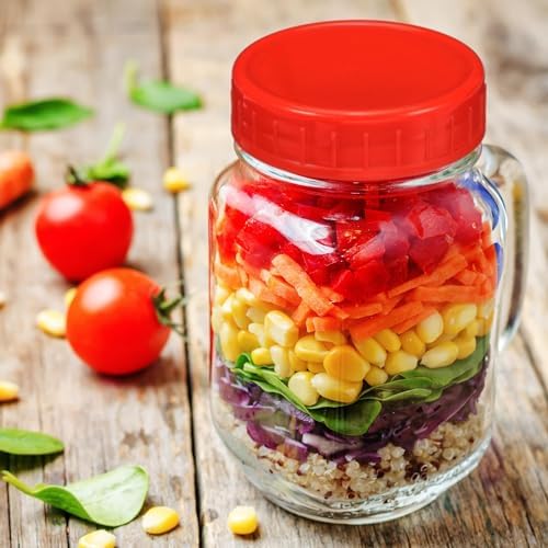 PATIKIL 70mm Yellow Mason Jar Lids Set 24 Pack with Silicone Rings
