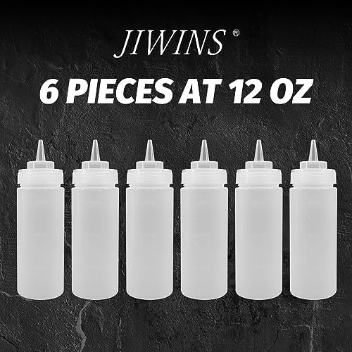Set of 6 12oz Condiment Squeeze Bottles with Tip Cap