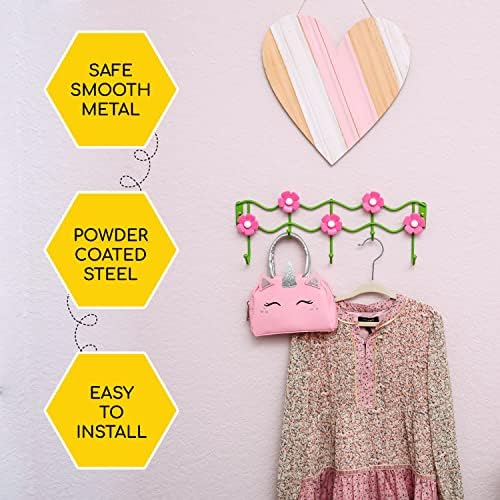Galashield Flower Design Hook Rack for Kids Room