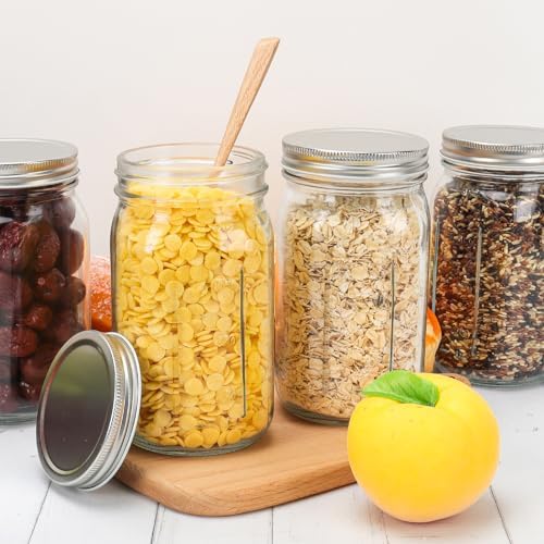 DHSBTLS 32 oz Glass Mason Jars 12 Pack