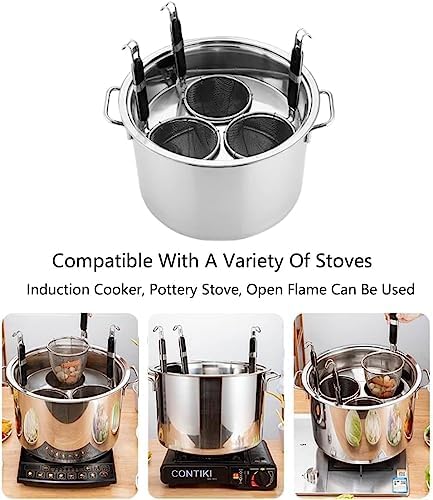 DAOUXIAOSP Pasta Pots Set 3 Strainer Baskets with 3 Holes