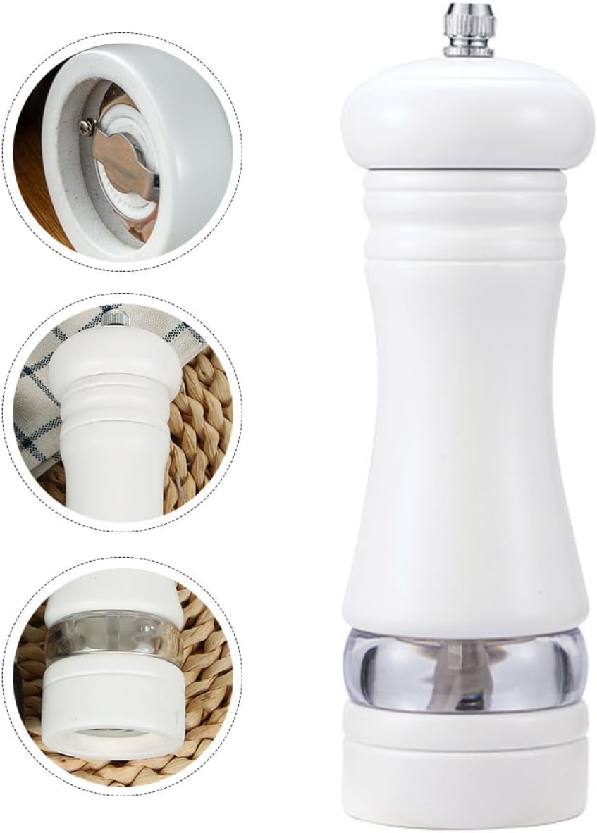 SHOWERORO Refillable Pepper Mill with Wood Handle