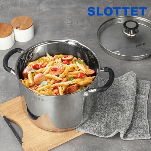 8 Quart Stock Pot with Glass Lid and Pour Spout