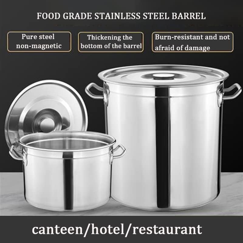AIZYR 63Qt Heavy Stainless Steel Stockpot Set with Strainer Basket and Lid
