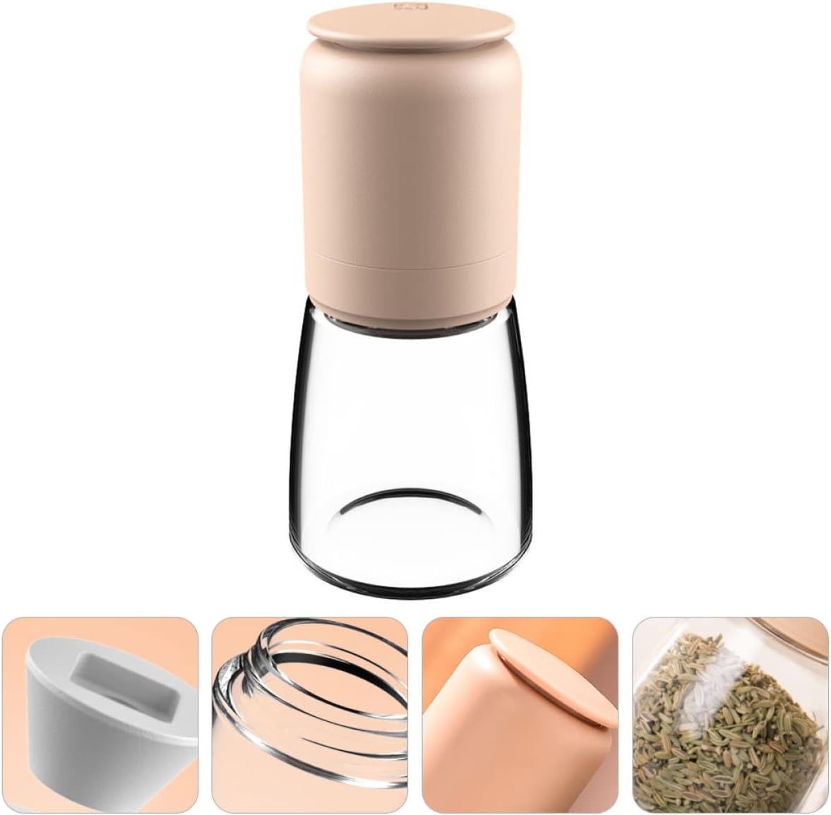 Zerodeko Pepper Grinder Coarseness Adjuster 150ml Glass Mill Set 1