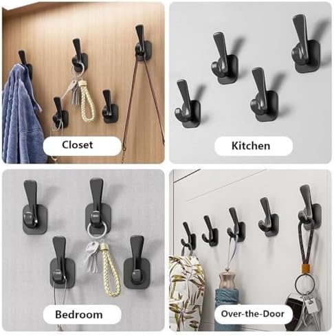 Nepartak Matte Black Aluminum Alloy Coat Hooks