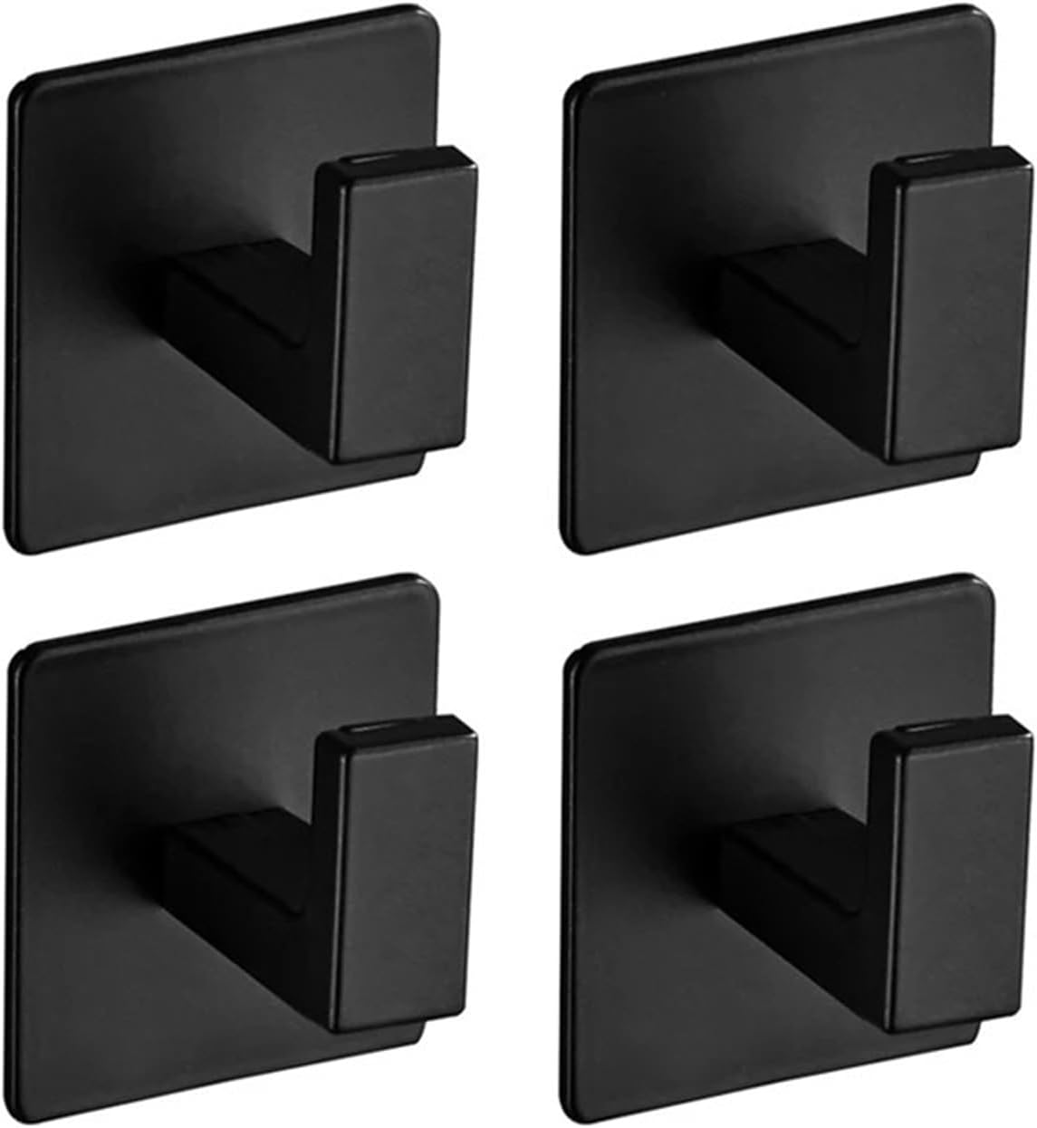MOOWI Black Coat Hook Self Adhesive Robe Hook for Home Storage