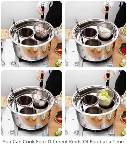 Stainless Steel Pasta Cooker Insert Set with Lid and Divider