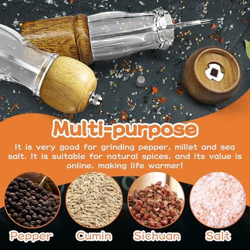 Feibety Salt and Pepper Grinder Set with Adjustable Coarseness