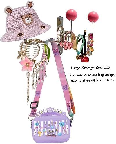 ImyHok Decorative Wall Hook with Pink Wood Balls