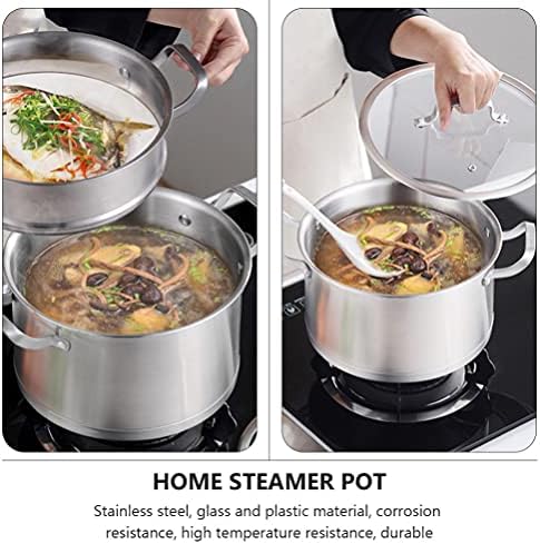 Hemoton 1pc Non-Stick Stainless Steel Steamer Pot
