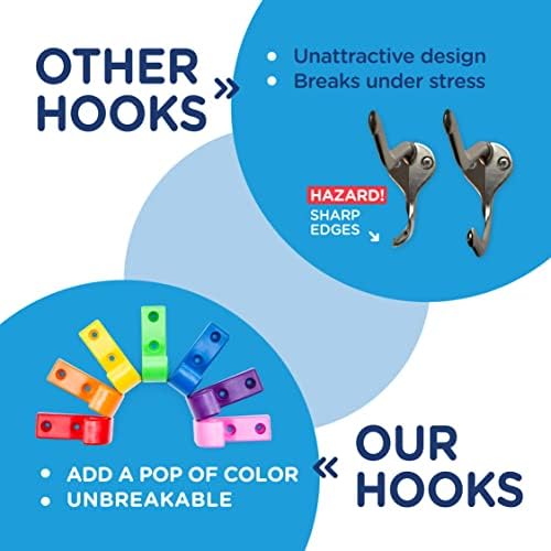 Toughook Heavy Duty J Hooks 7-Pack for Coats and Backpacks