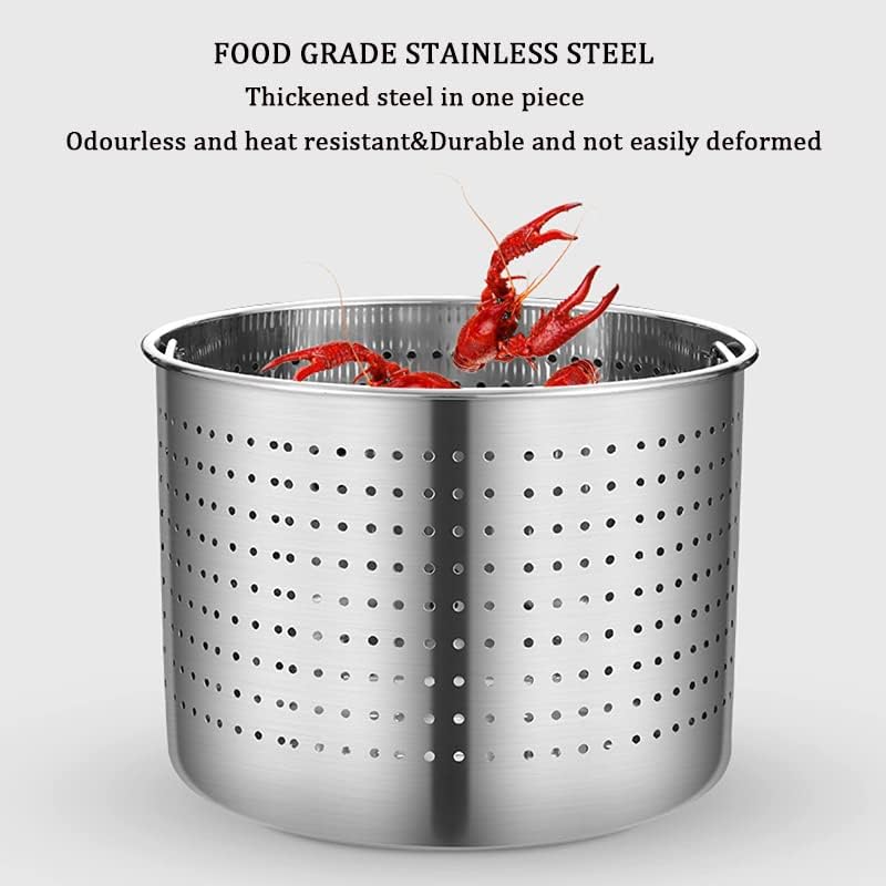 AIZYR Heavy Duty Stock Pot with Steamer Basket - 27Qt 45Qt 63Qt 1
