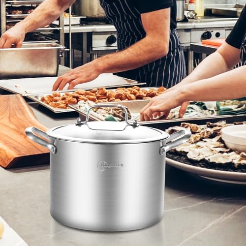 LOLYKITCH 8 Qt Tri-Ply Stainless Steel Stock Pot with Lid