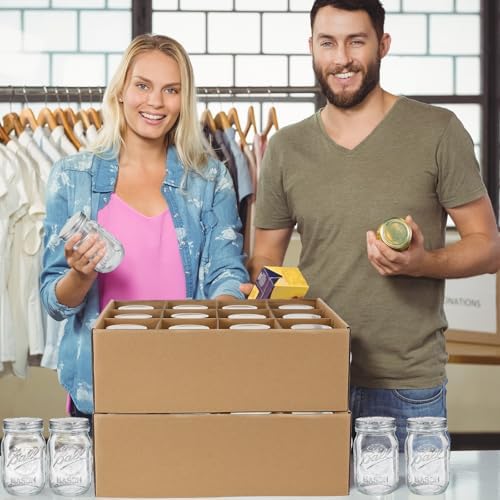 Menkxi 6-Piece Mason Jar Storage Box with Handles and Dividers