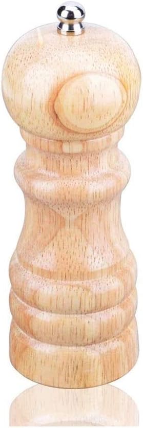 Adjustable Pepper Mill with Wooden Handle and Stainless Steel Liner